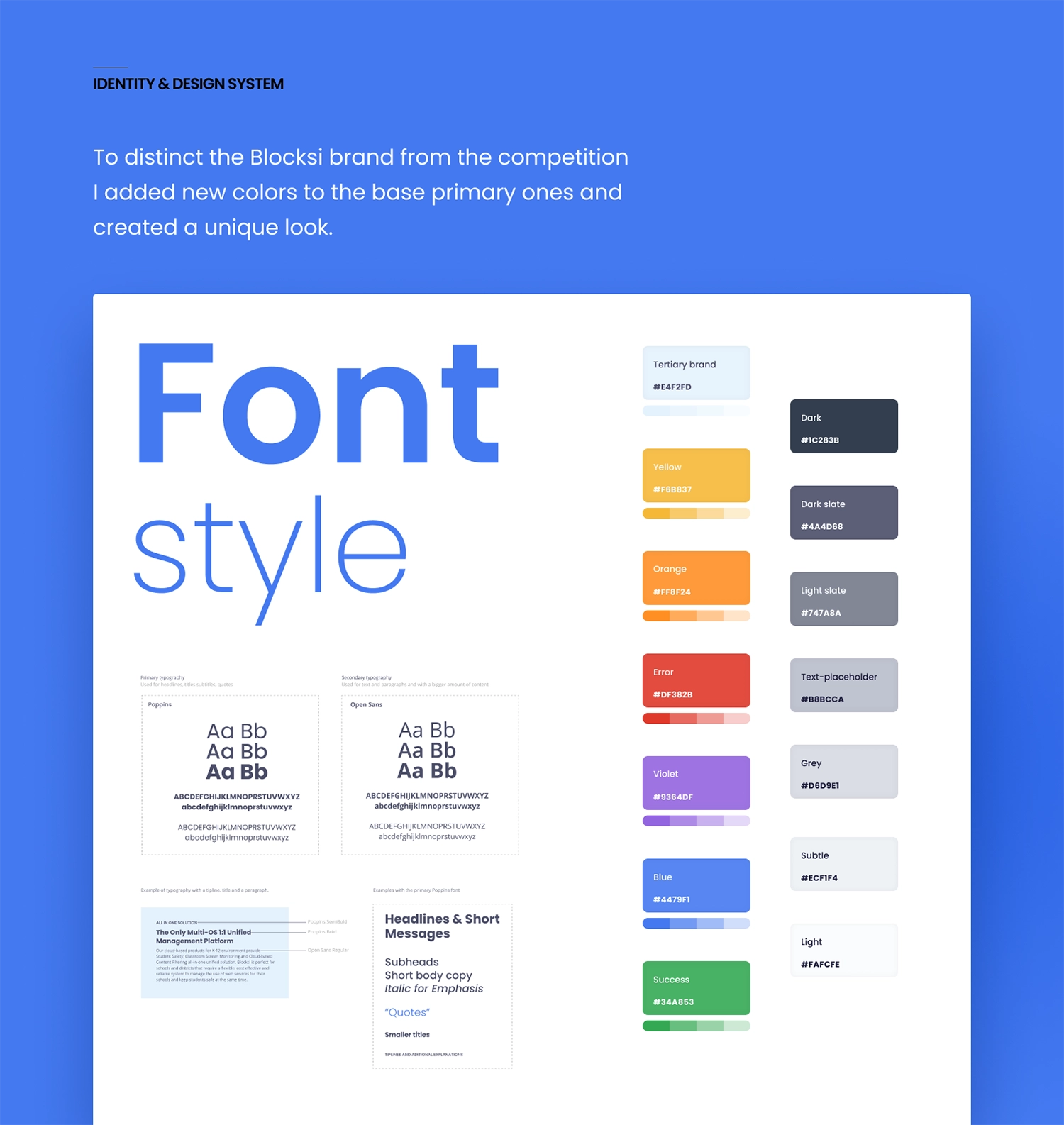 Blocksi website brand identity composition.