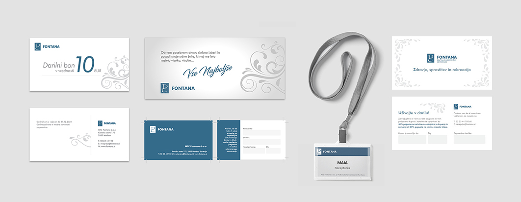 A selection of Fontana printed materials and signage.